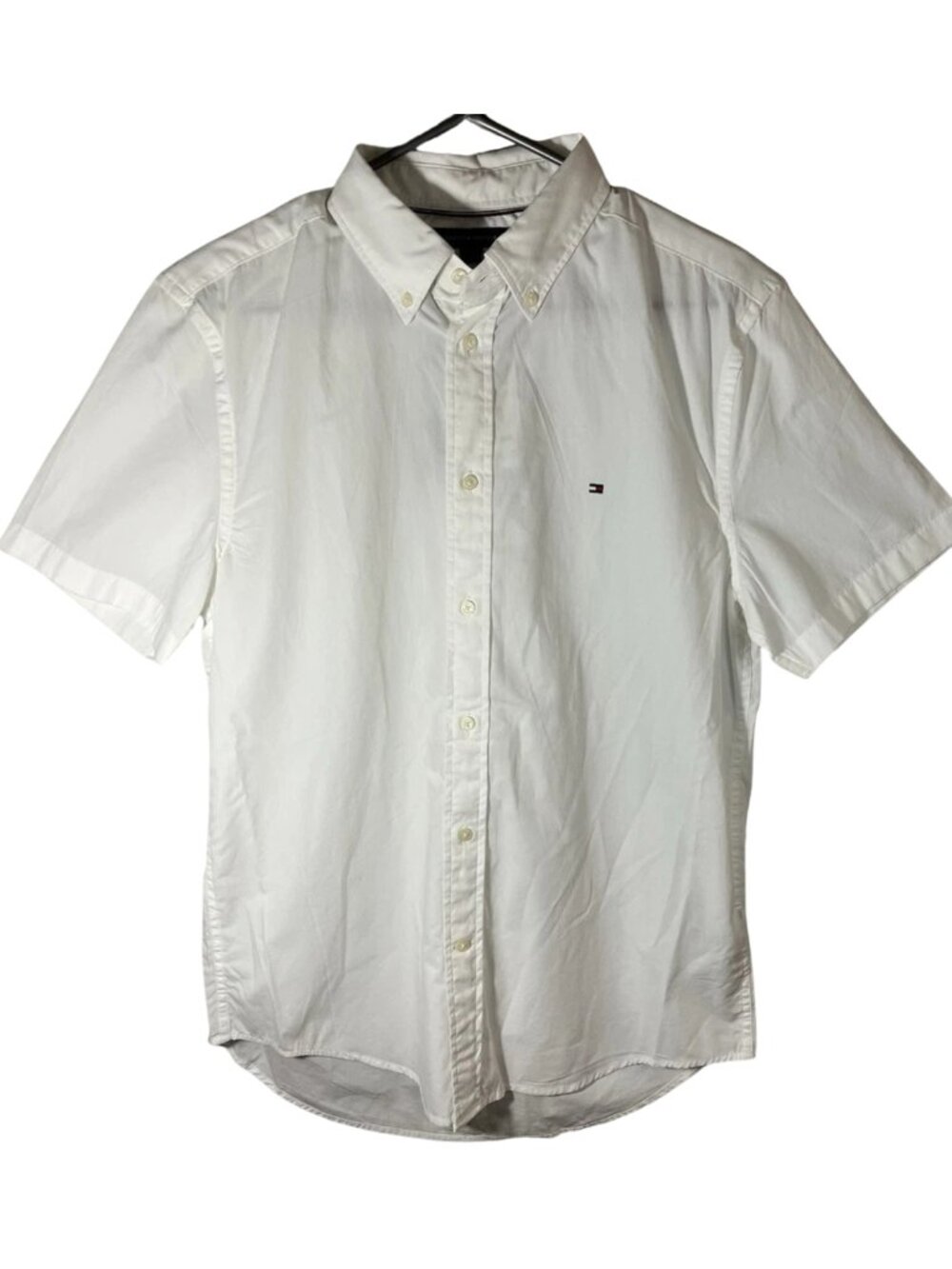 Tommy Hilfiger Men's Regular Fit White Short Sleeve Shirt